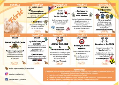 Programme de vos Vacances d’avril 2022