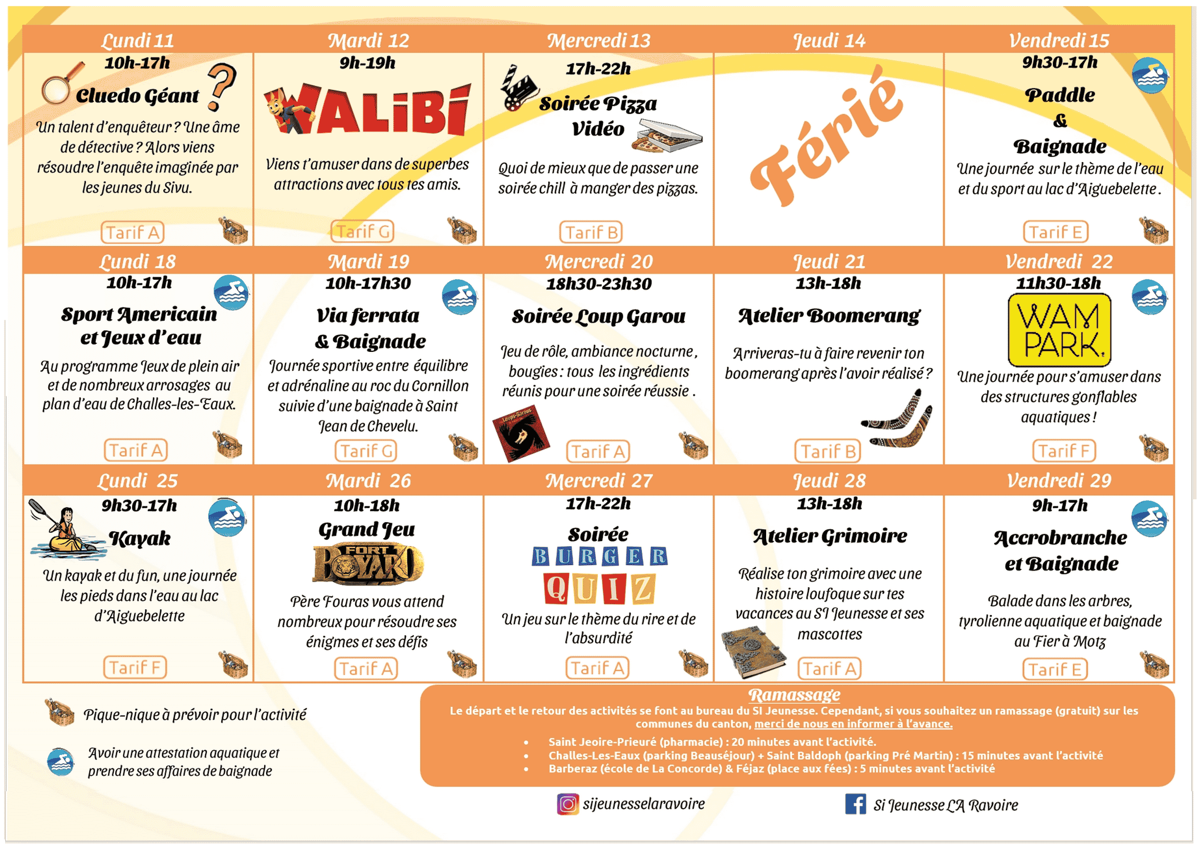 programme verso juillet