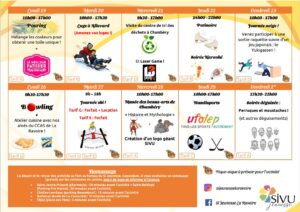 programme des vacances d'hiver