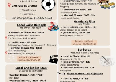 Le programme de proximité des vacances d&rsquo;hiver est disponible !