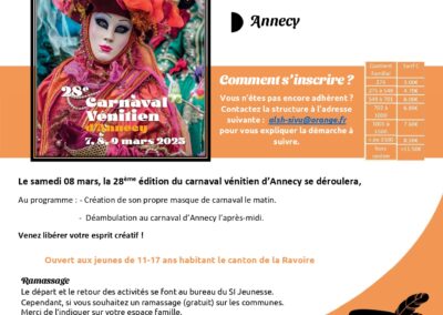 Journée Carnaval vénitien d&rsquo;Annecy le 8 mars 2025