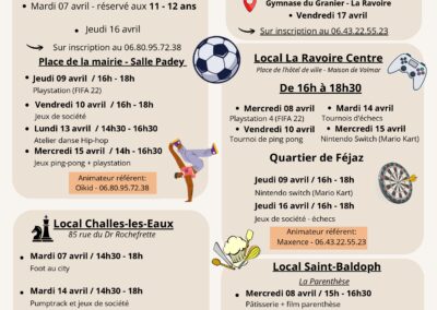 Animations gratuites pendant les vacances de printemps : le programme est disponible !